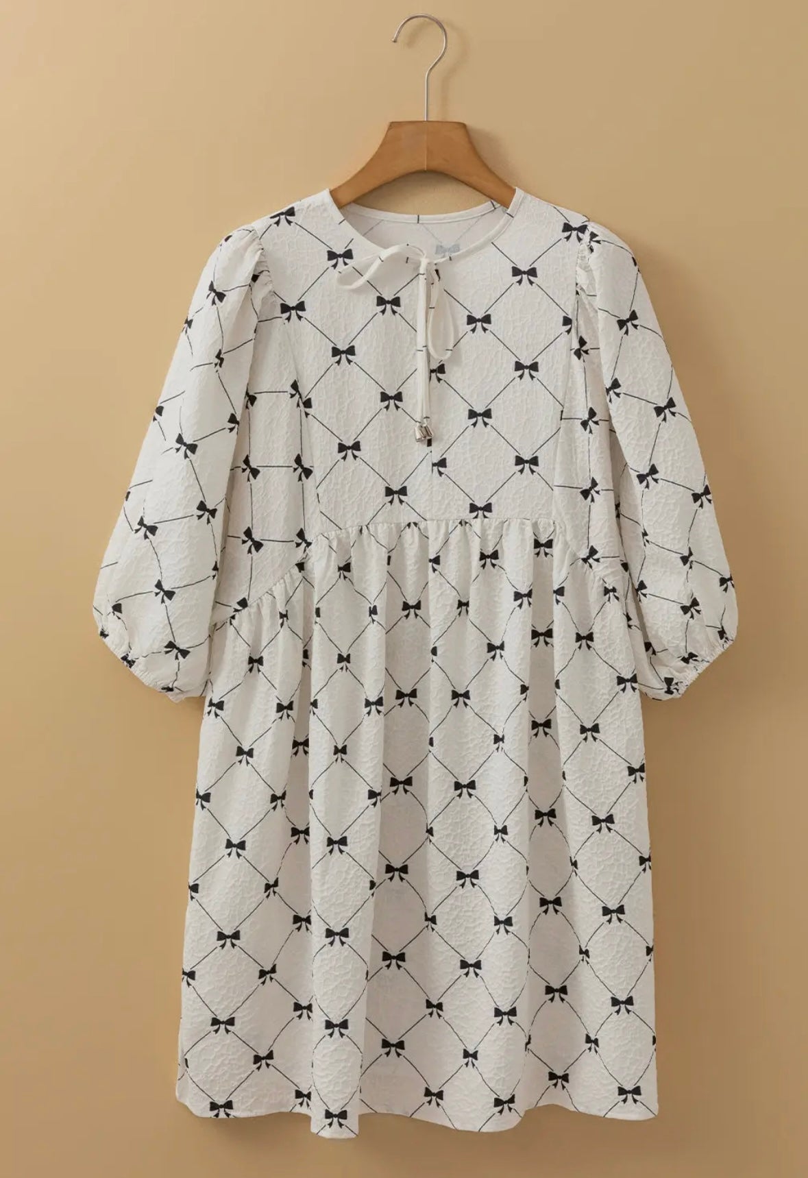 White & Black Bow dress