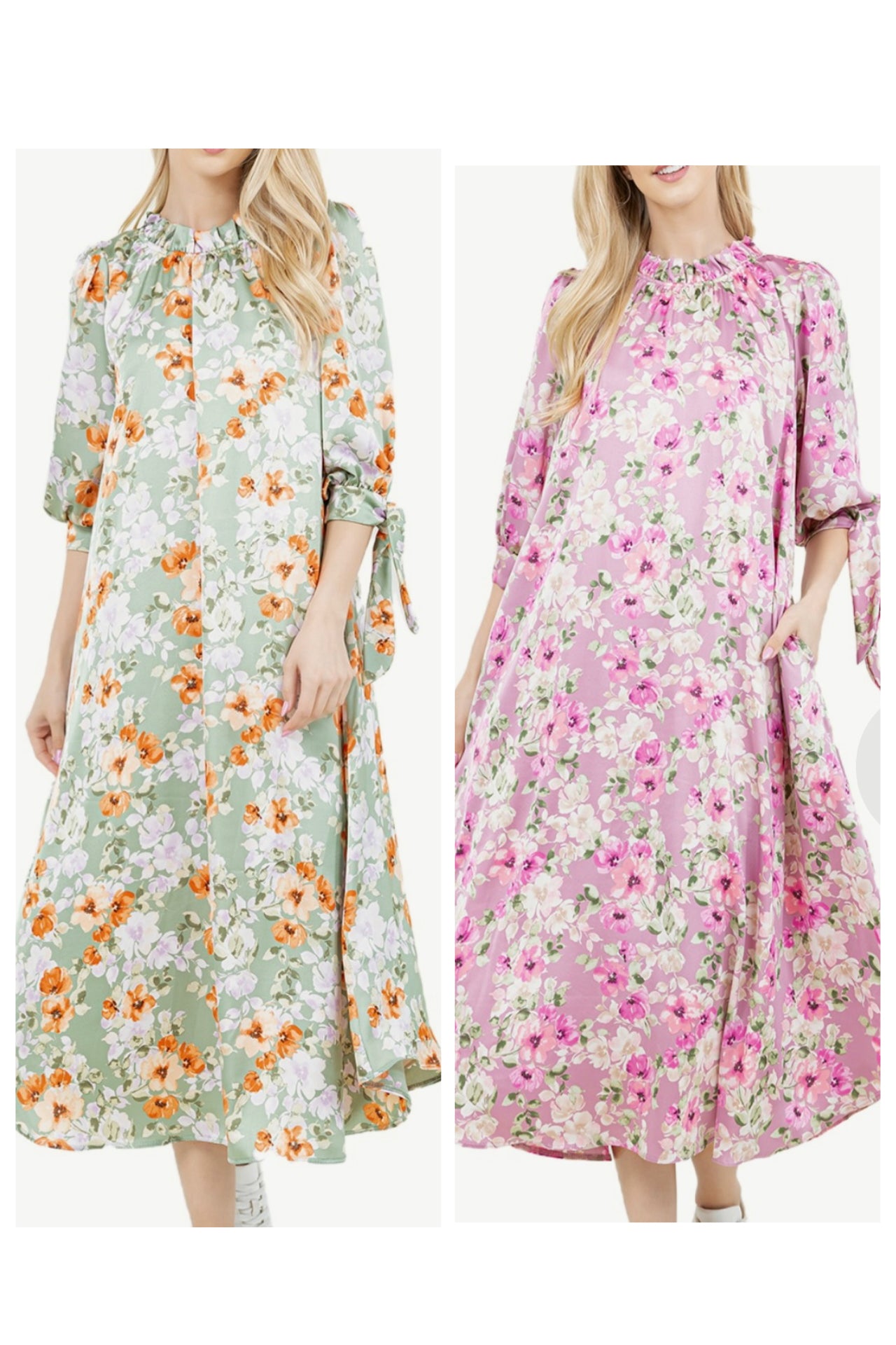 Floral silk dress