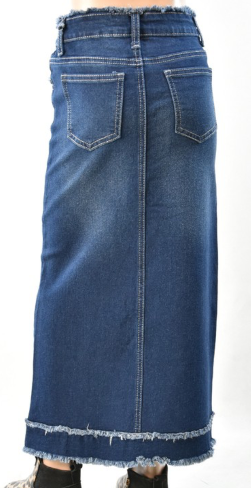 Girls long Frayed Denim Skirt