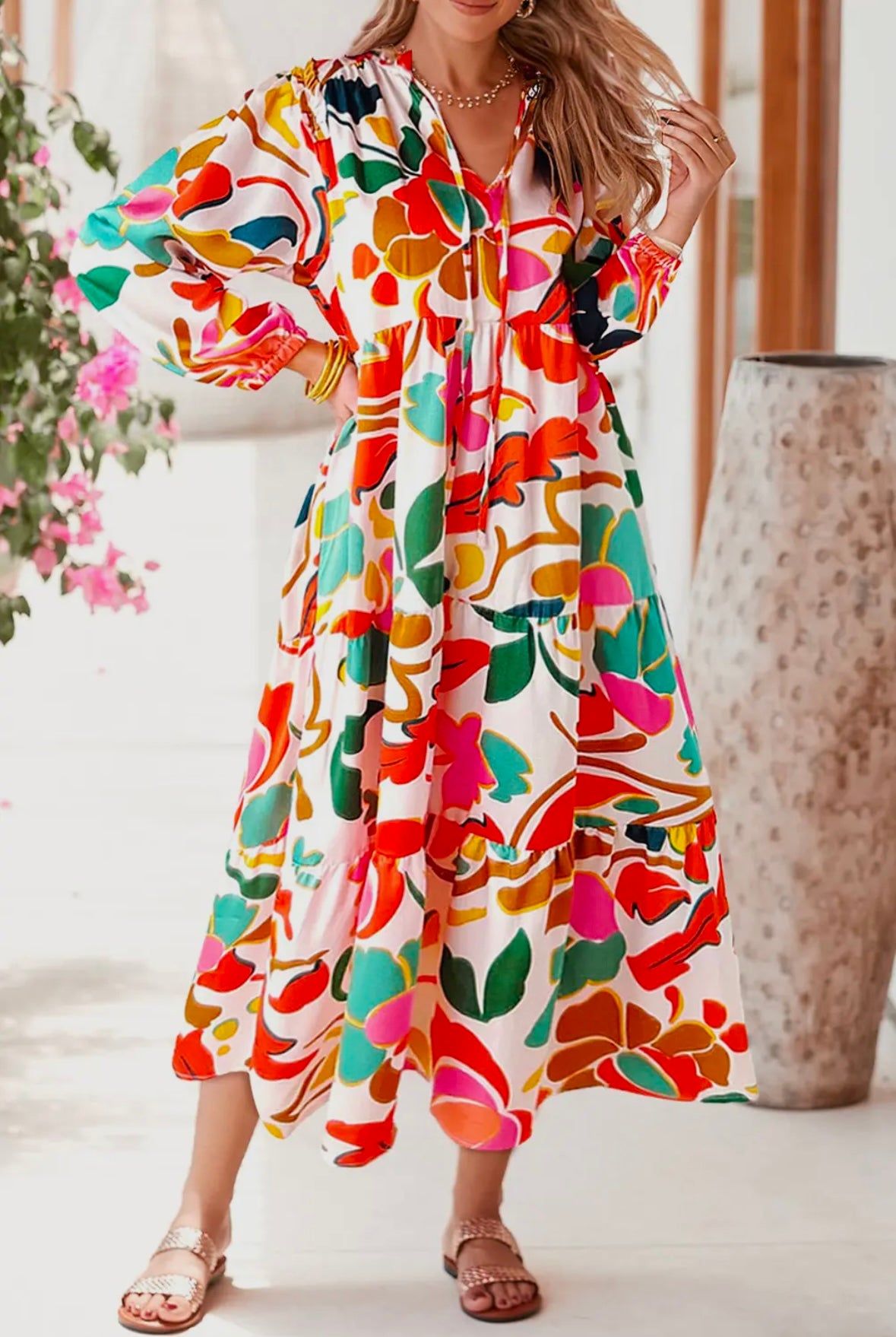 Orange Abstract Dress