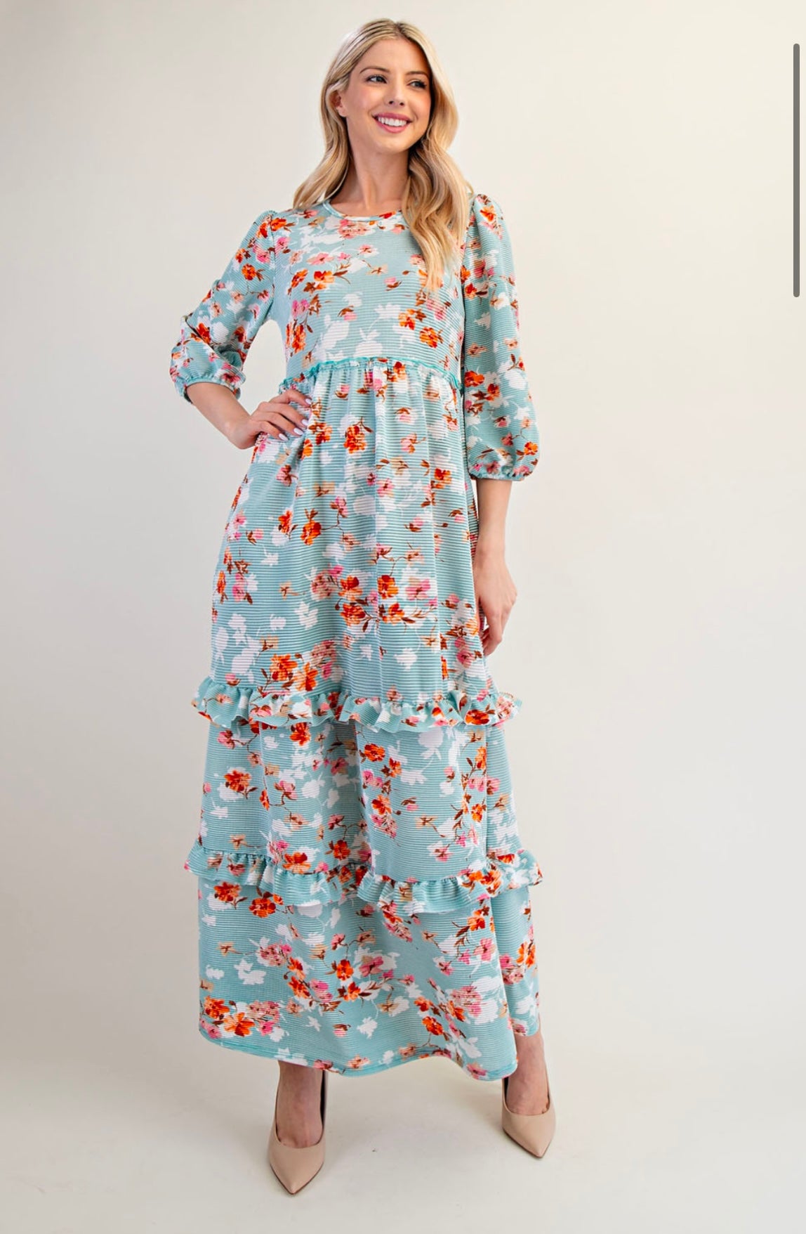 Floral Ruffle Tiered Dress