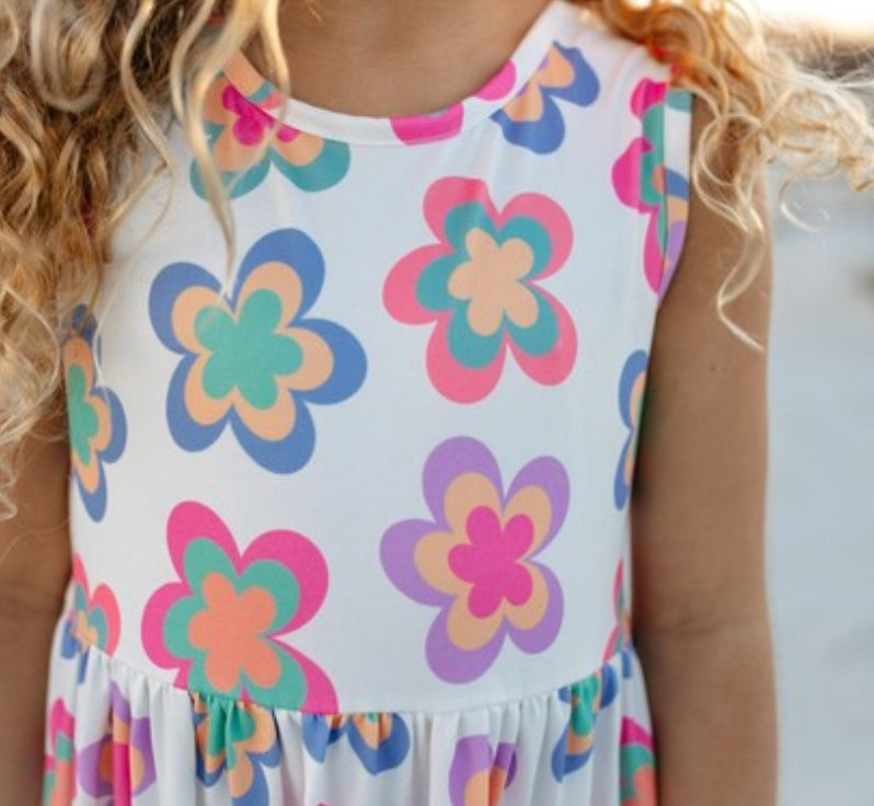 Girls Periwinkle floral dress