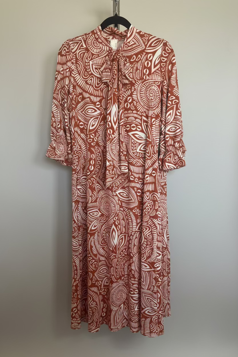 Rust Paisley Dress
