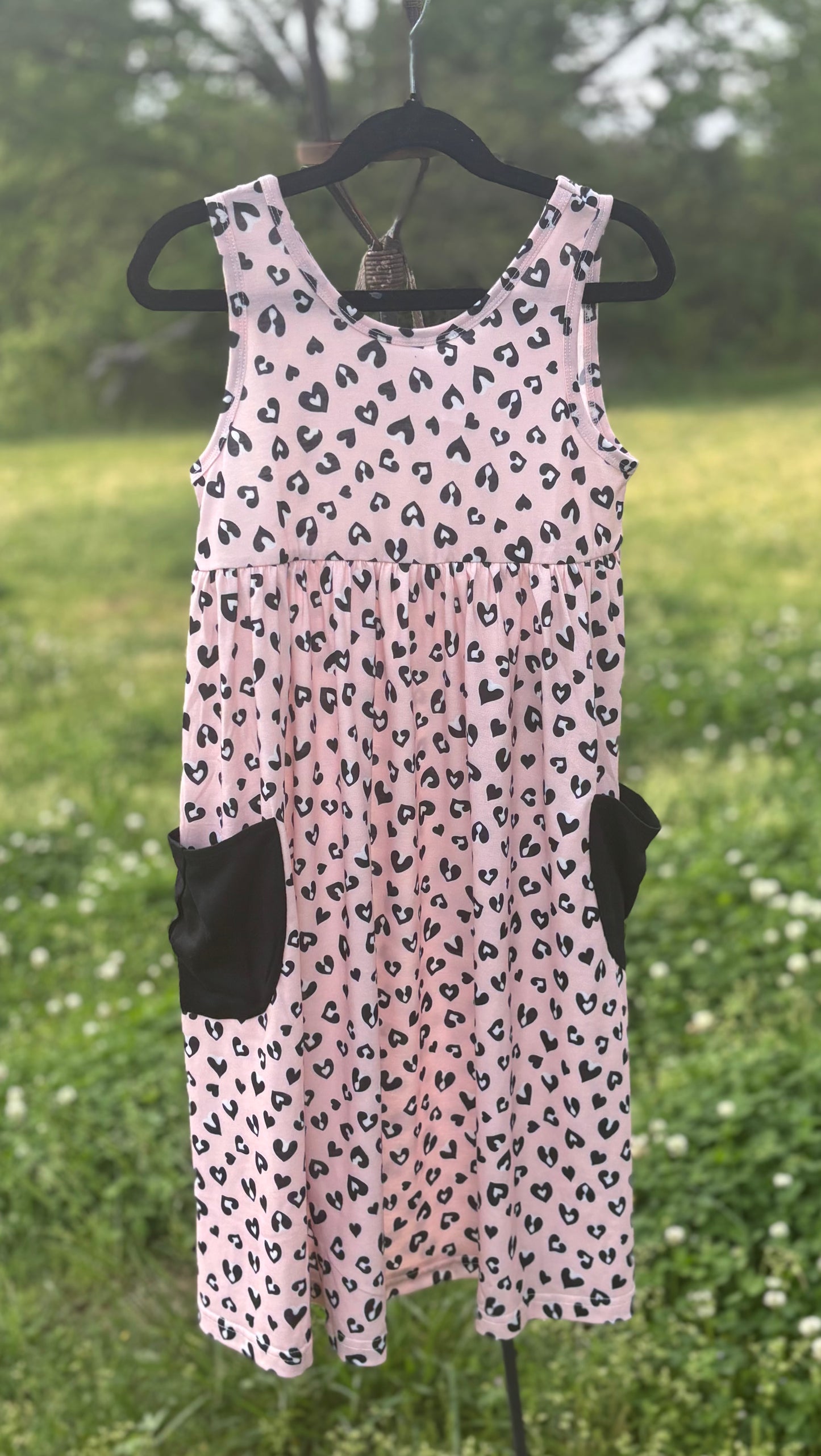 Printed girls dress with pocket