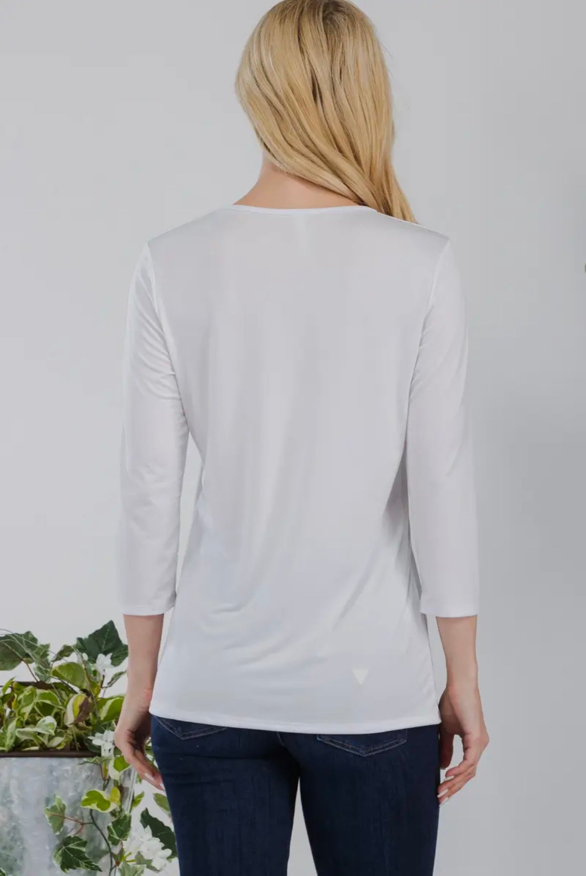 3/4 sleeve solid color top