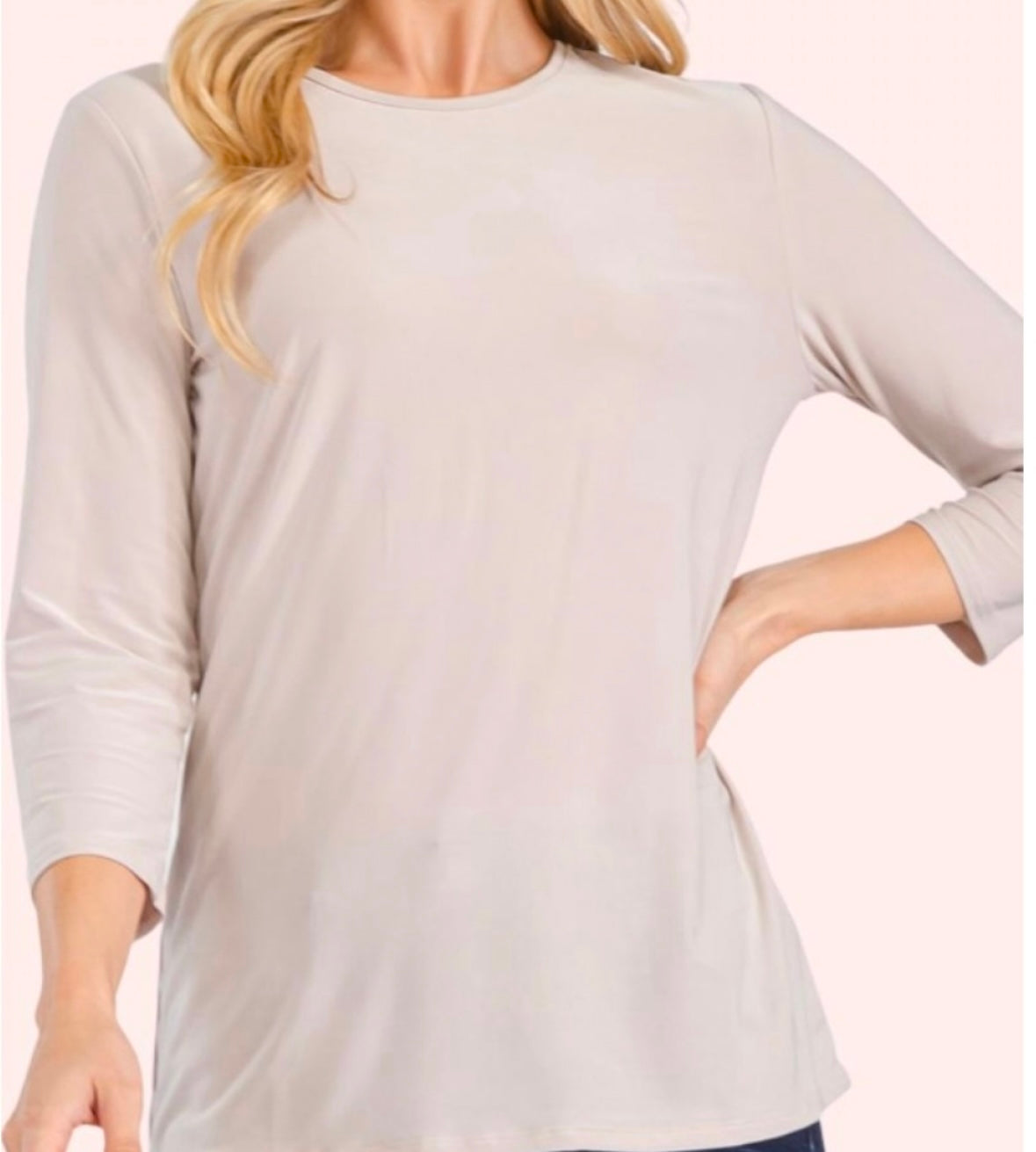 3/4 sleeve solid color top
