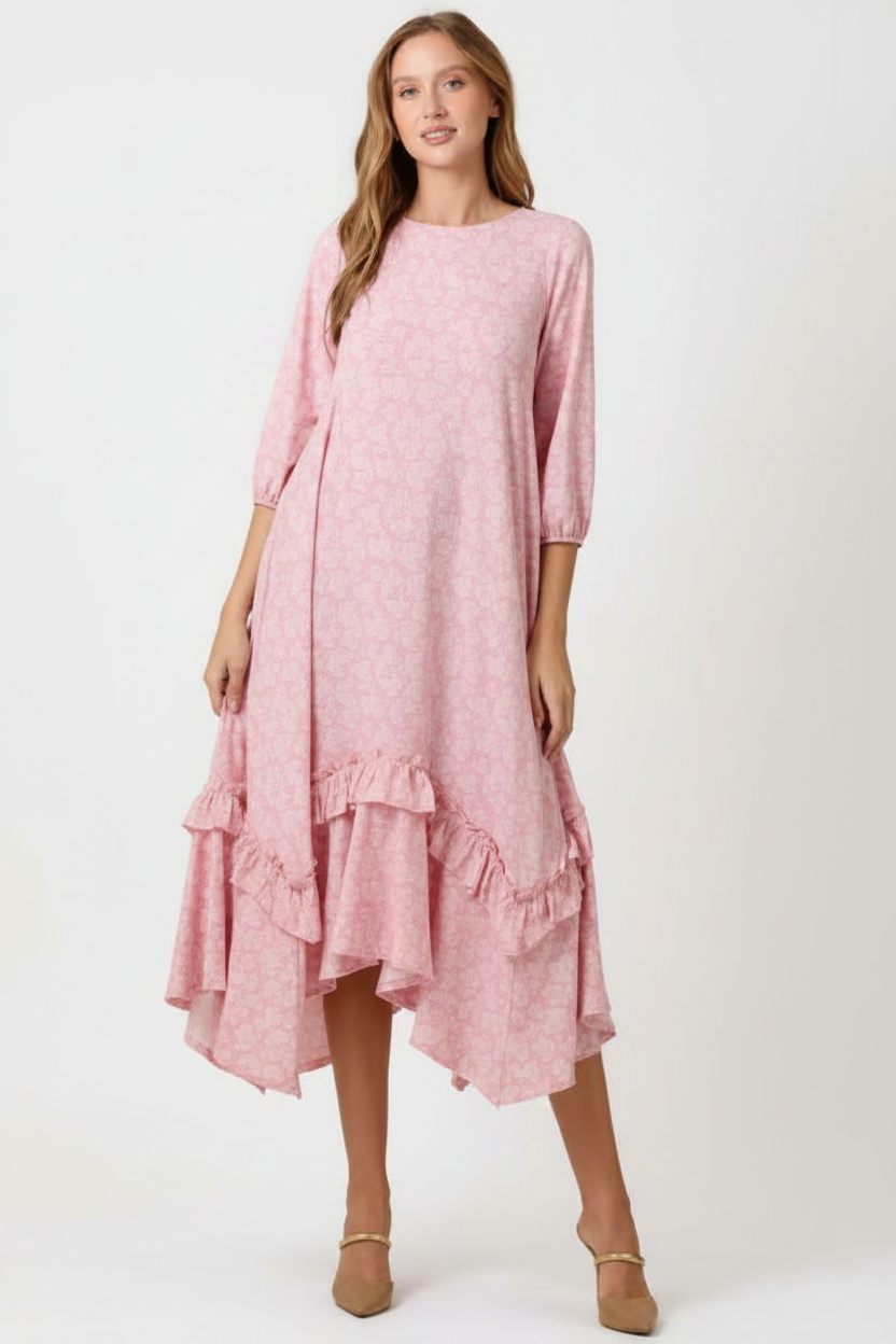 Pink Paisley textured dress