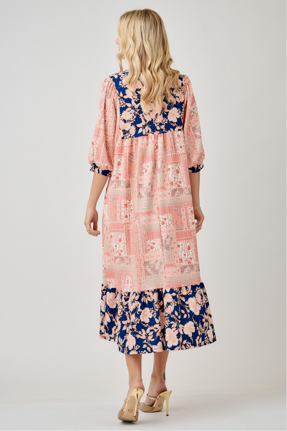 Boho Patchwork Midi Dress