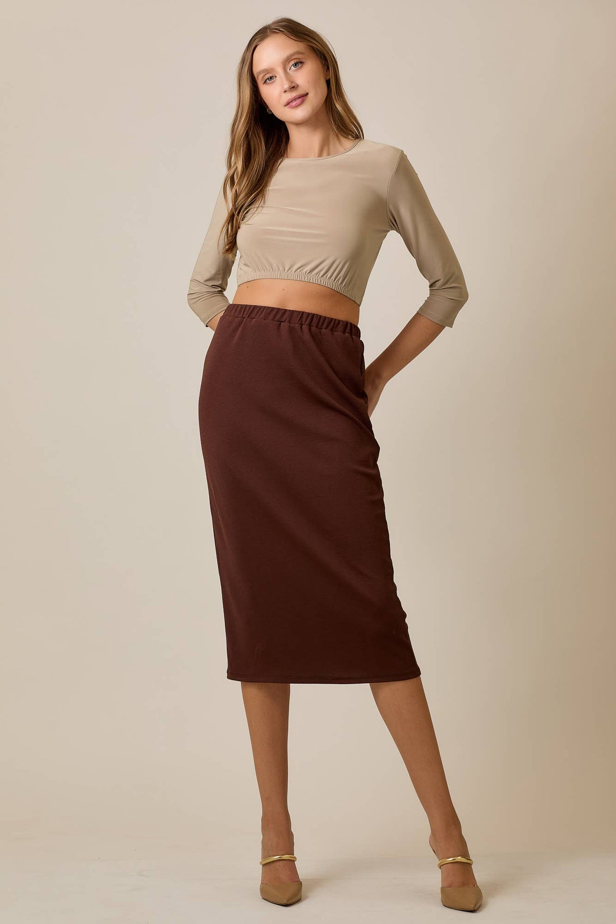 KNEE LENGTH PENCIL SKIRT -MODEST 31-INCH  -CS33770