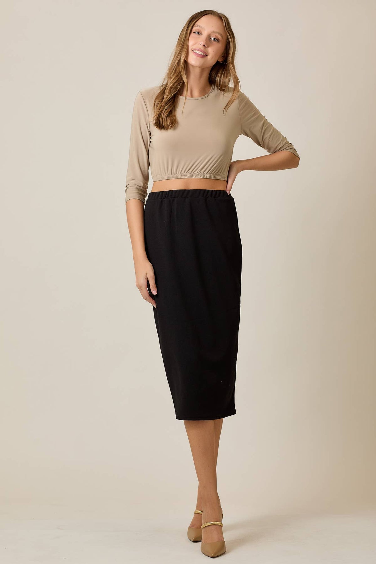KNEE LENGTH PENCIL SKIRT -MODEST 31-INCH  -CS33770