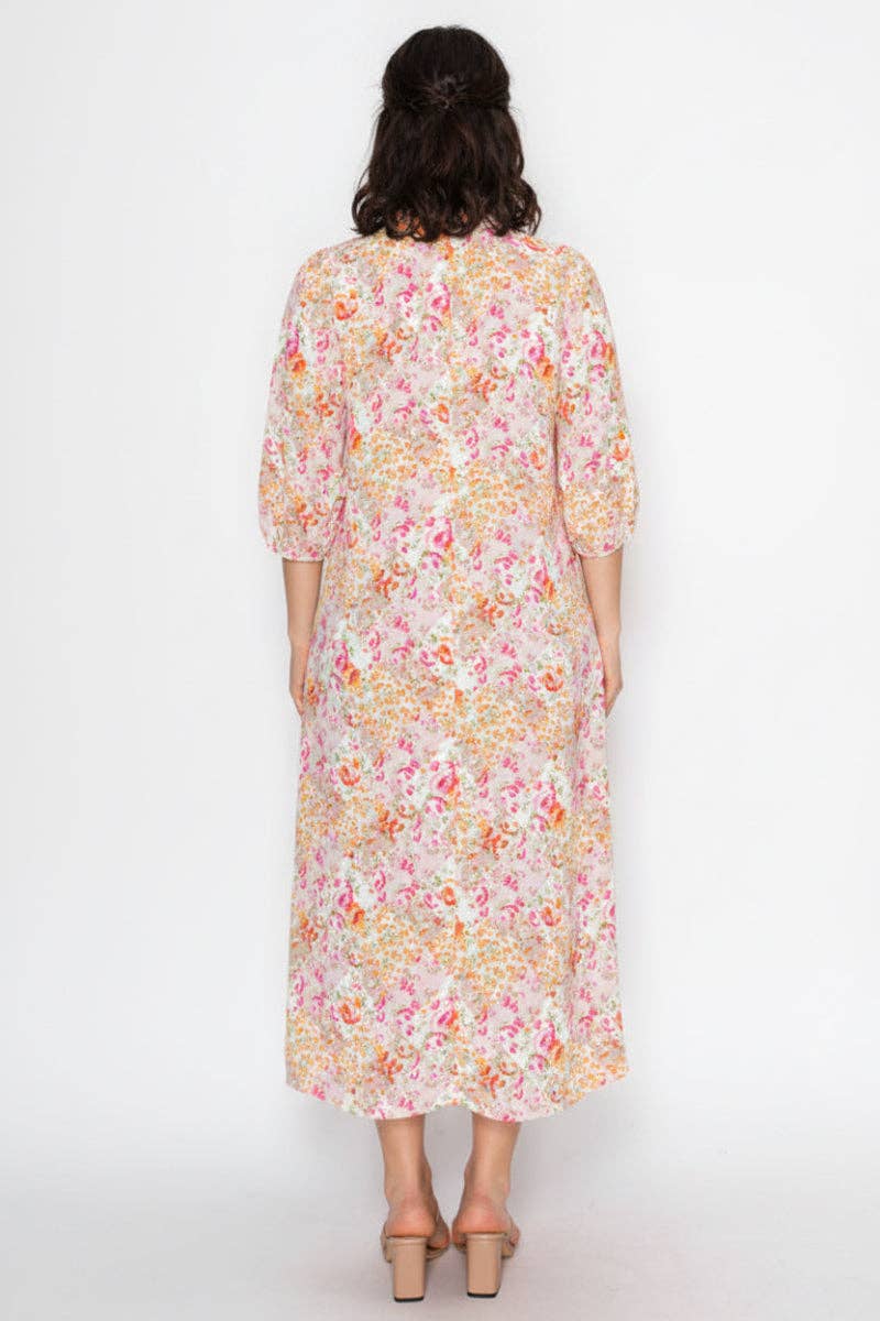 ELEGANT MIDI DRESS WITH TIE-NECK DETAIL