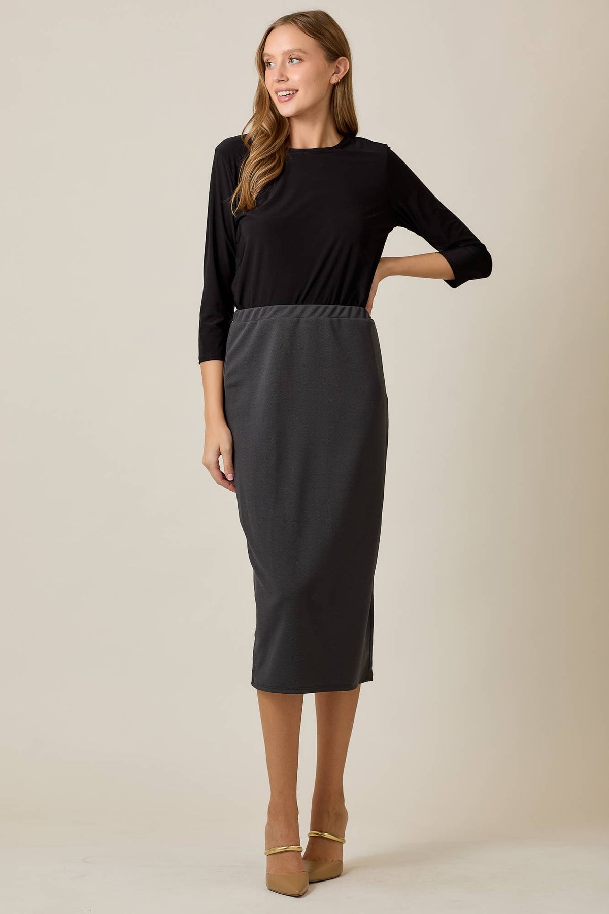 KNEE LENGTH PENCIL SKIRT -MODEST 31-INCH  -CS33770