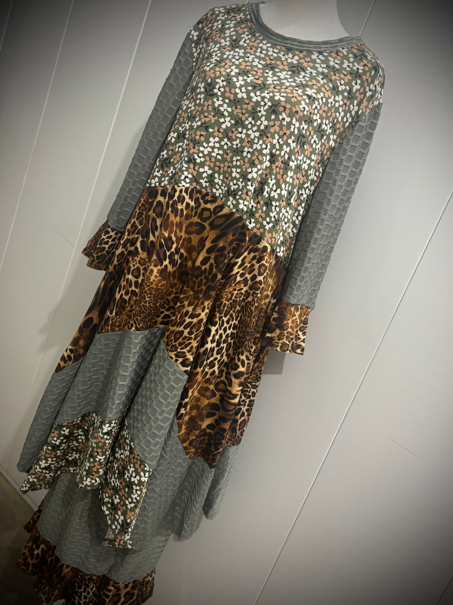 Floral/Leopard Mixed Top