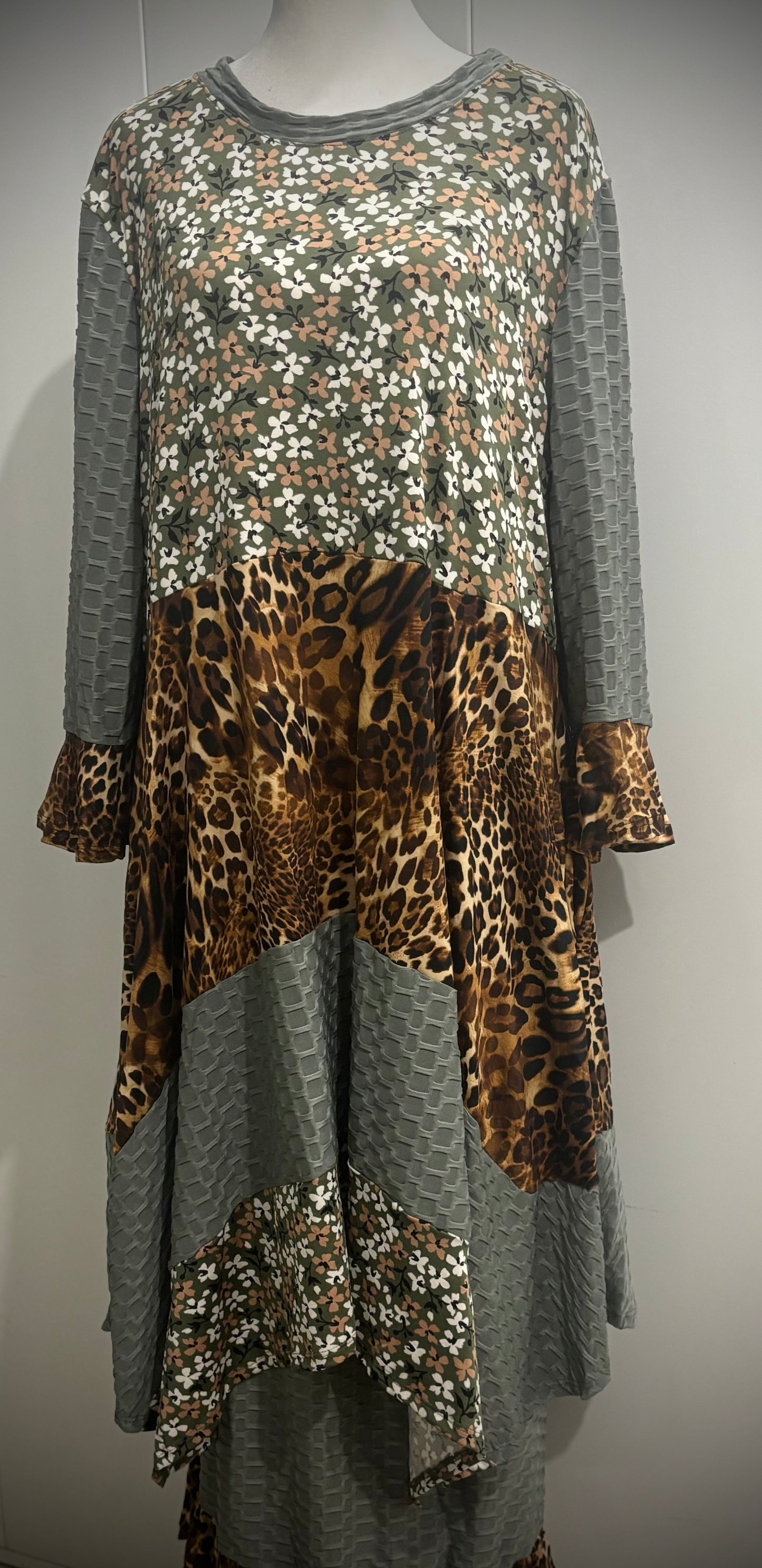 Floral/Leopard Mixed Top