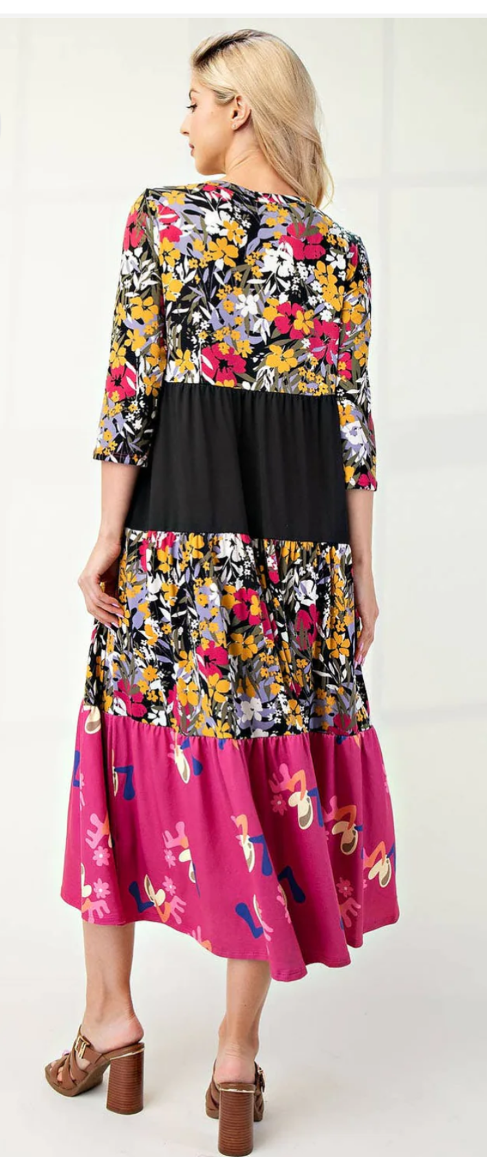 Floral Mixed Print Maxi Dress