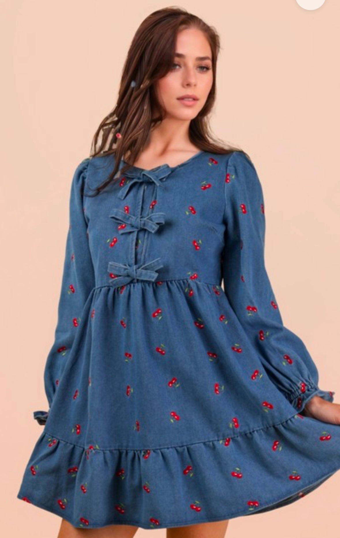Cherry denim shirt