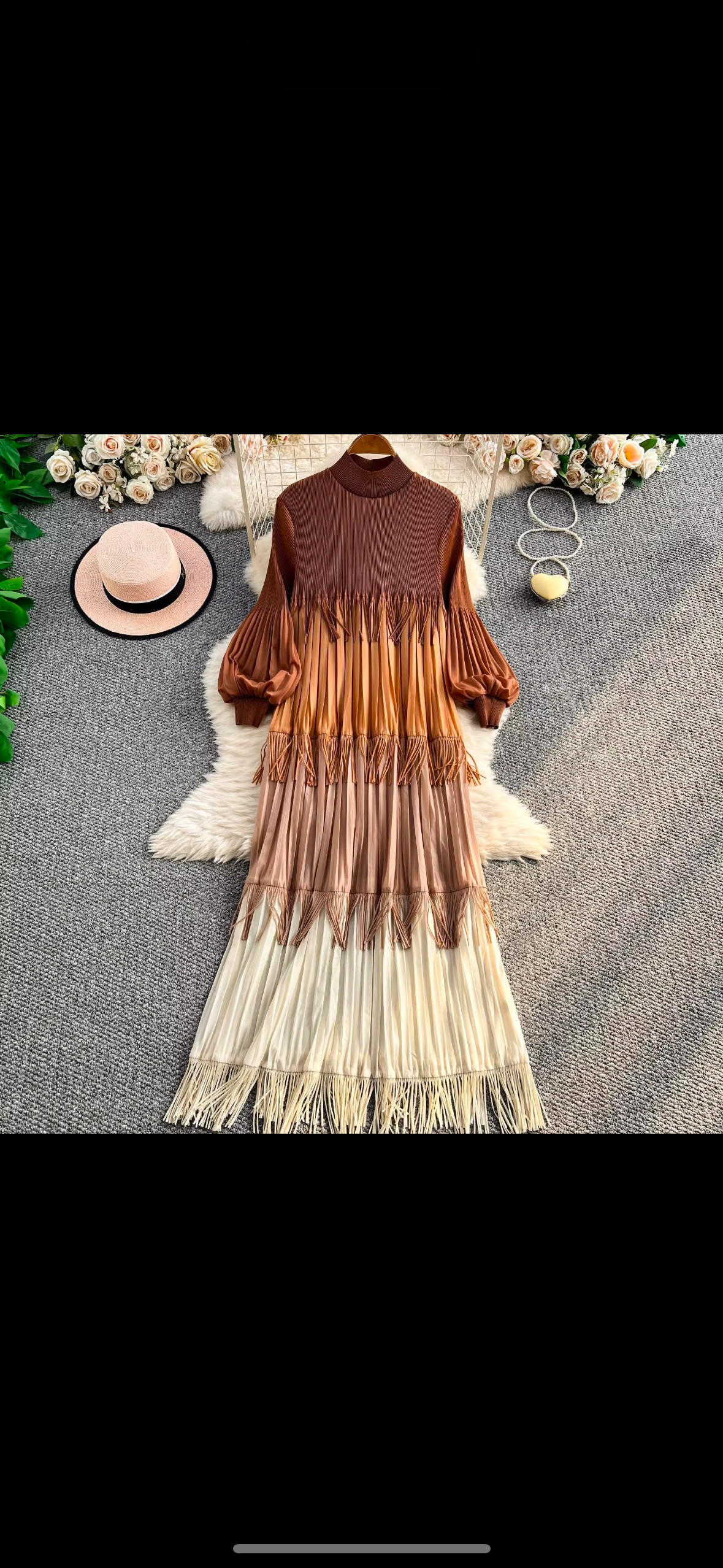 Brown Tiered Fringe Dress