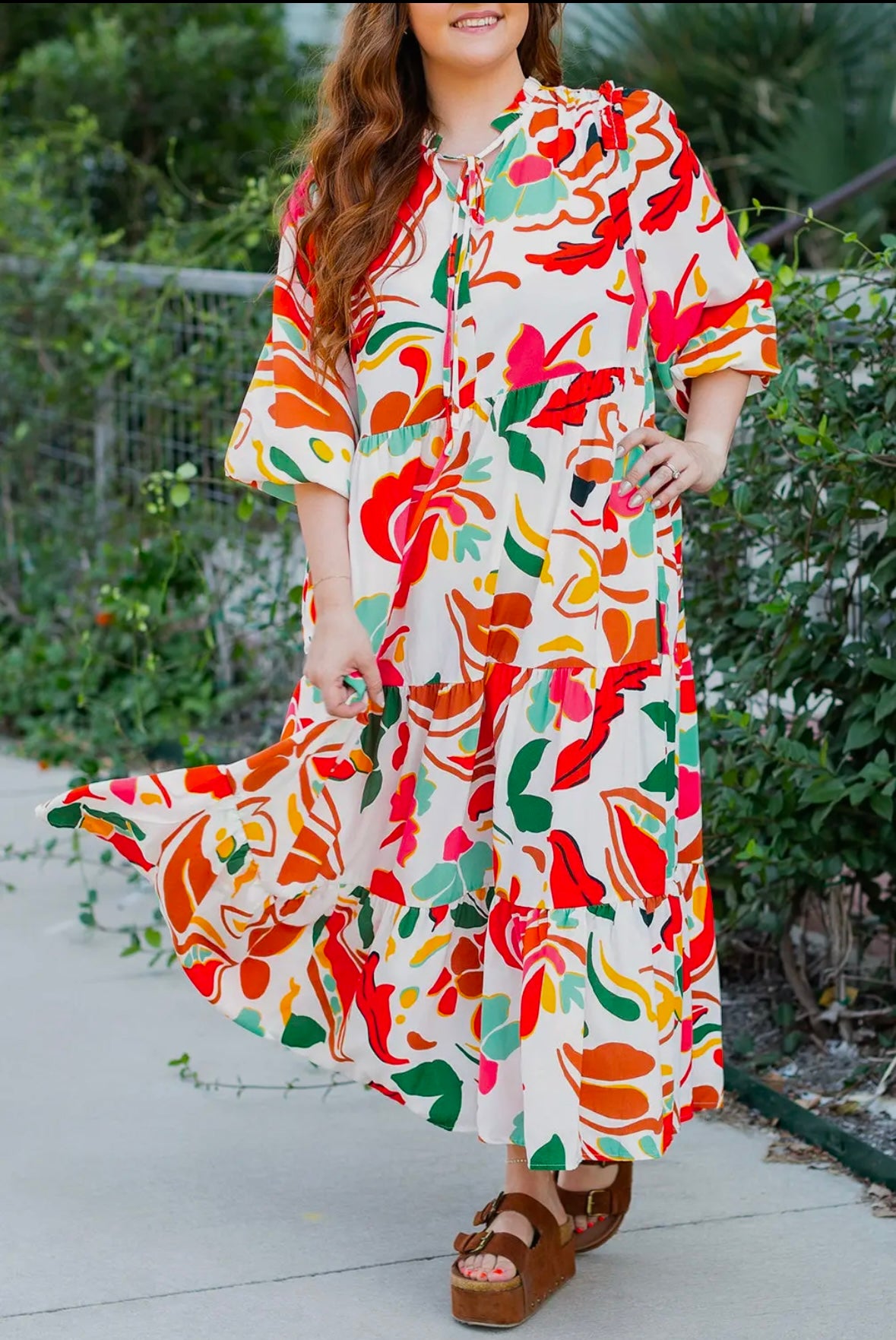 Orange Abstract Dress