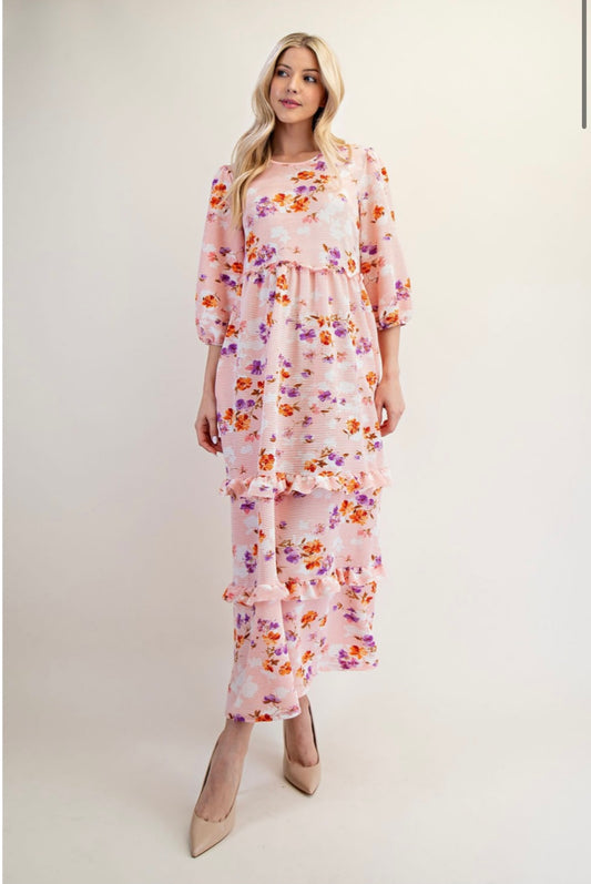 Floral Ruffle Tiered Dress