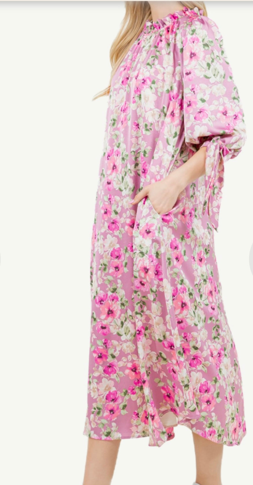 Floral silk dress