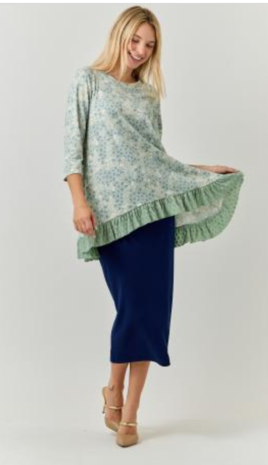 Sage Floral High Low Top