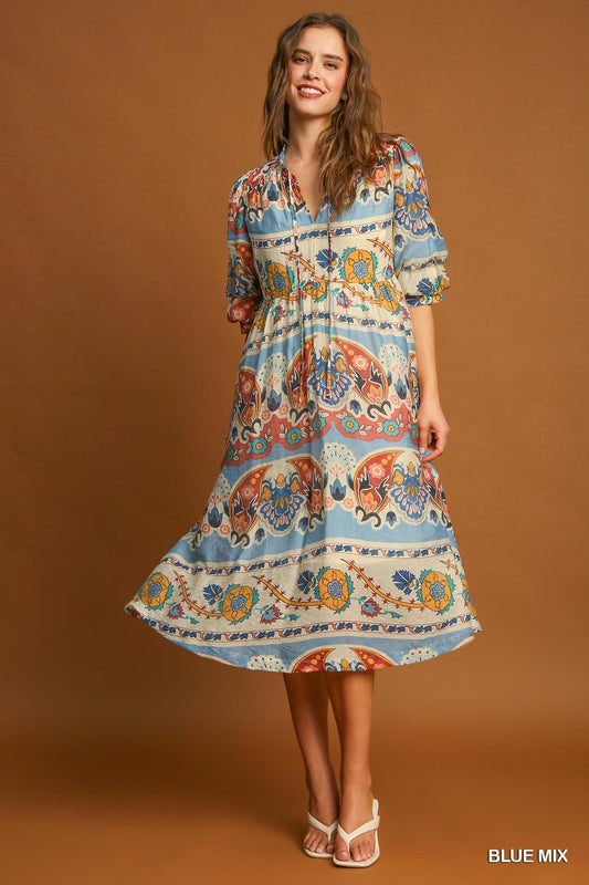 Umgee Boho Breeze Midi Dress