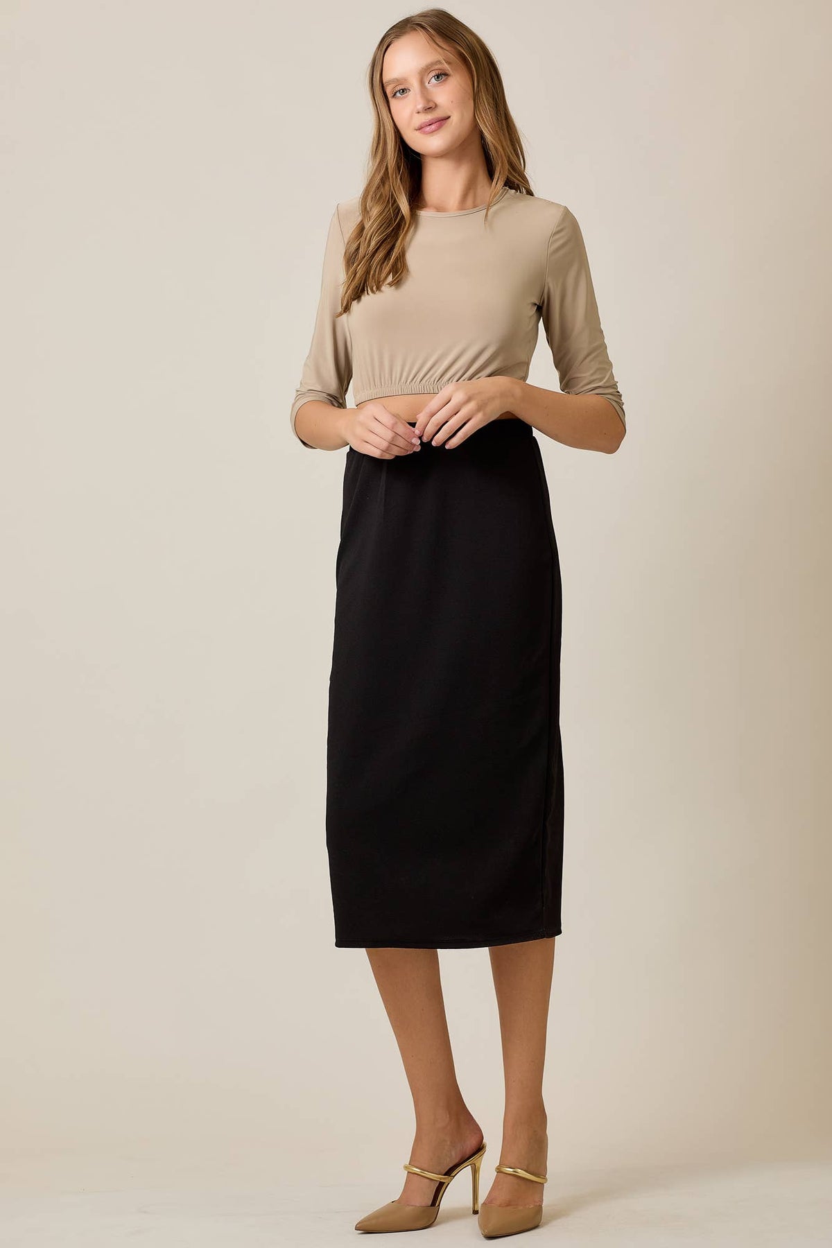 KNEE LENGTH PENCIL SKIRT -MODEST 31-INCH  -CS33770